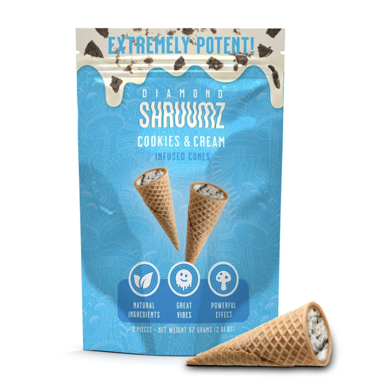 Diamond Shruumz Cookies Cream Cones